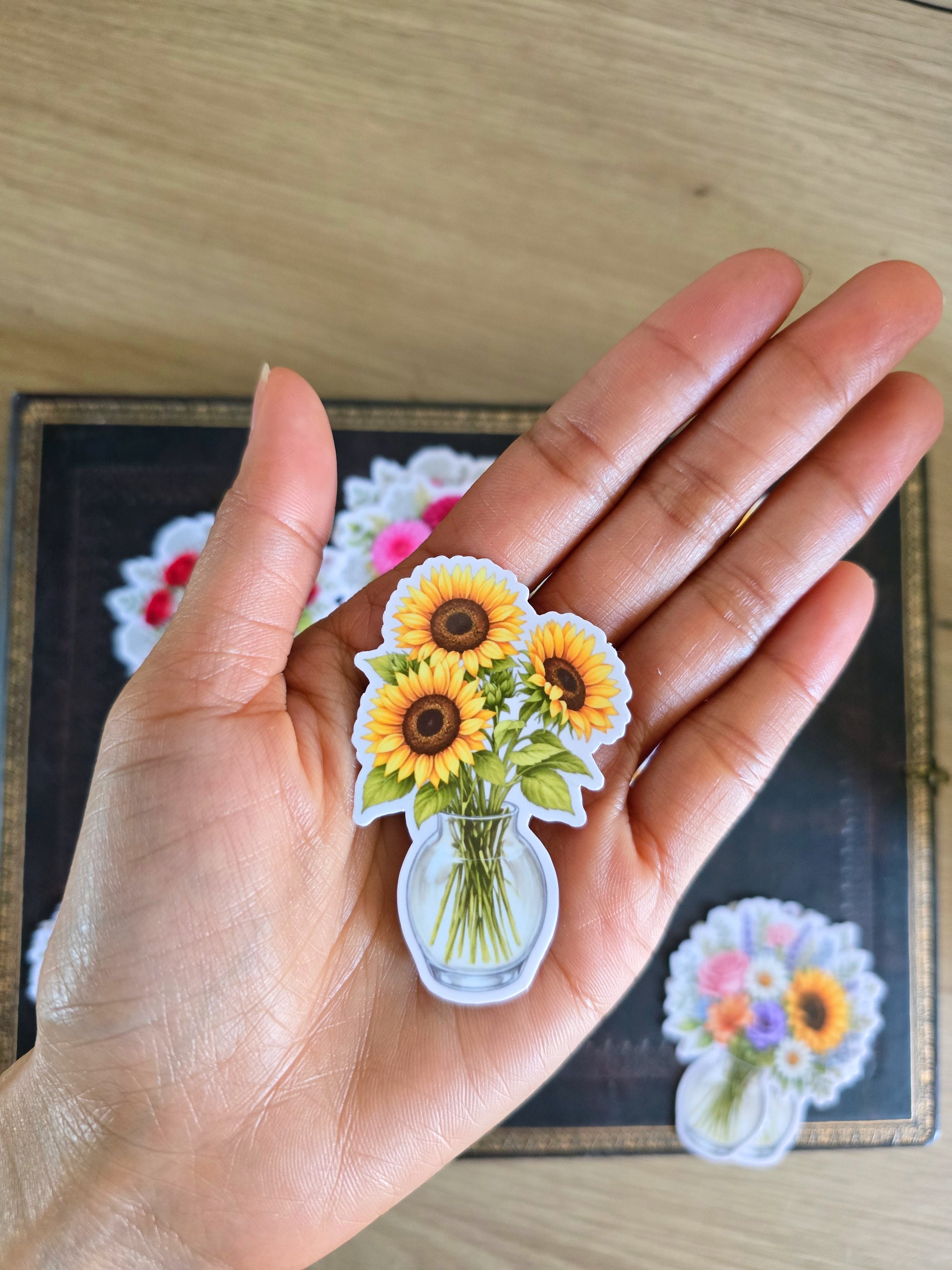 Sticker | Bouquet de fleurs en vase - Tournesols